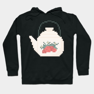 Pixel art tea pot cottage gamer core strawberries Hoodie